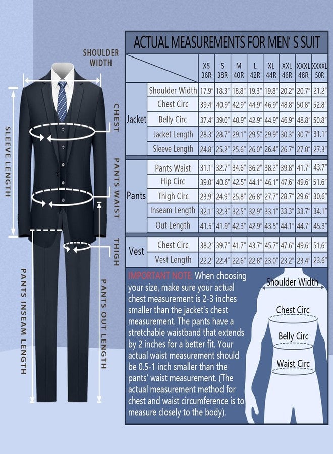 Cooper & Nelson 3 Piece Mens Suit Set, 2 Button Slim Fit Suit for Men, Jacket, Vest, Pants and Tie Black M - Image 3